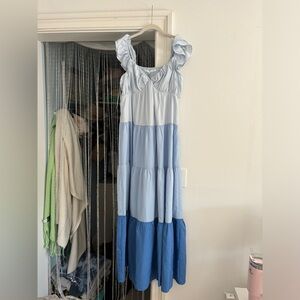 Blue tiered dress